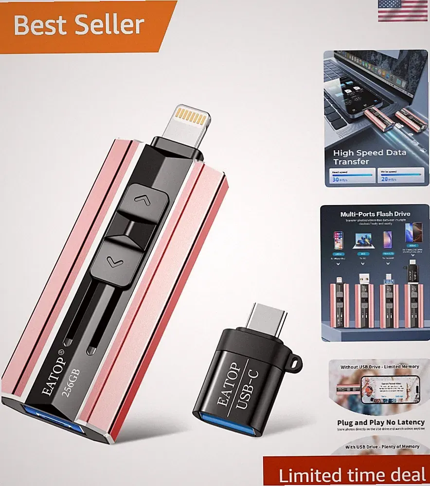 256GB Flash Drive Intended for Phone Tablet Androidphone and Computers, 4 in...